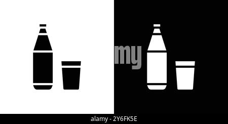 icône de boisson définie dans le style de contour de ligne mince et signe vectoriel linéaire Illustration de Vecteur