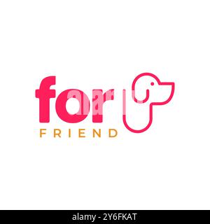 chien animaux de compagnie pin ligne style de ligne de papier moderne simple minimaliste de conception de logo de mascotte illustration d'icône vectorielle Illustration de Vecteur