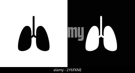 Icône poumons définie dans le style de contour de ligne mince et signe vectoriel linéaire Illustration de Vecteur