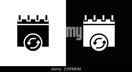 Mettre à jour l'icône de calendrier définie dans le style de contour de ligne mince et le signe vectoriel linéaire Illustration de Vecteur