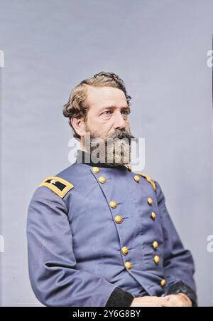 John Milton Brannan par The Mathew Brady Studio. Plaque de verre collodion négatif. Date entre environ 1860 et environ 1870. Studio de Mathew Benjamin Brady Banque D'Images