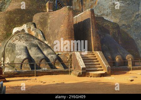 Fragment de la forteresse Sigiriya Lion Rock au Sri Lanka Banque D'Images