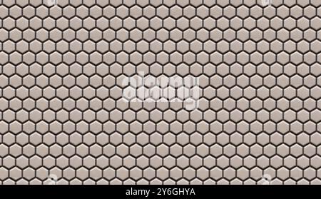 Motif de carreaux hexagonaux sans couture dans des tons neutres, créant une surface texturée, moderne et uniforme idéale pour les arrière-plans, l'architecture ou le design proj Banque D'Images