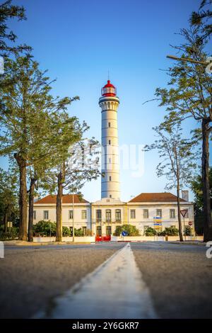 Vila Real de Santo Antonio, Portugal, 13 avril 2024 : vue sur le phare de Vila Real de Santo Antonio en Algarve, Portugal, Europe Banque D'Images