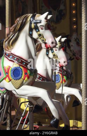 Détail du carrousel avec des chevaux Banque D'Images