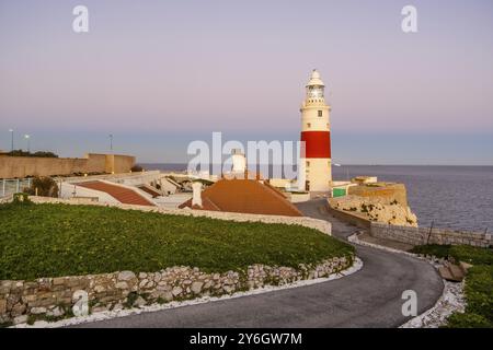 Phare d'Europa point de Gibraltar en Espagne Côte Sud Banque D'Images