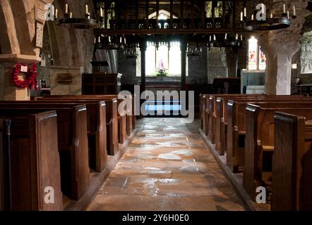 Église St Michael and All Angels, paroisse de Upper Wharfedale & Littondale, Hubberholme, Yorkshire Dales, Angleterre Banque D'Images