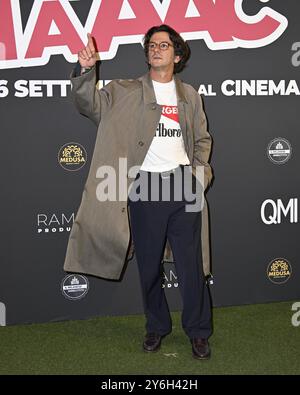 Milan, tapis rouge pour l'avant-première du nouveau film de il Milanese Imbruttito, Ricomincio da Taac, en salles à partir de septembre 26. Sur la photo : Francesco Mandelli Banque D'Images