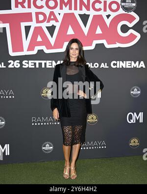 Milan, tapis rouge pour l'avant-première du nouveau film de il Milanese Imbruttito, Ricomincio da Taac, en salles à partir de septembre 26. Sur la photo : Camilla Pistorello Banque D'Images