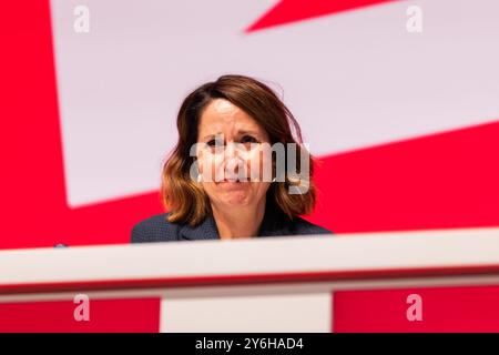 Liverpool, Royaume-Uni. 25 SEP, 2024. Liz Kendall AS la conférence du parti travailliste a pris fin mercredi matin après trois jours précédents de discours liminaires et d'événements marginaux. Crédit Milo Chandler/Alamy Live News Banque D'Images