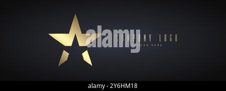 Vecteur Golden et Luxury Star logo pour la société sur fond sombre, vecteur et illustration Illustration de Vecteur