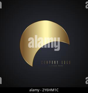 Logo d'or pour l'entreprise sur fond sombre, logo de luxe dans des éléments premium pour concept de logo élégant, vecteur et illustration Illustration de Vecteur