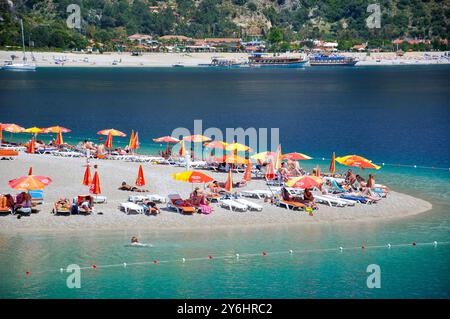 Blue Lagoon Beach, Oludeniz, province de Mugla, République de Türkiye Banque D'Images