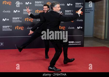 Diego Lerman et Leonardo Sbaraglia ont assisté à la première de Red Carpet Modi El Hombre que Amaba los Platos Voladores lors du 72e Festival international du film de San Sebastian au Palais Kursaal le 24 septembre 2024 à Donostia / San Sebastian, Espagne. Banque D'Images