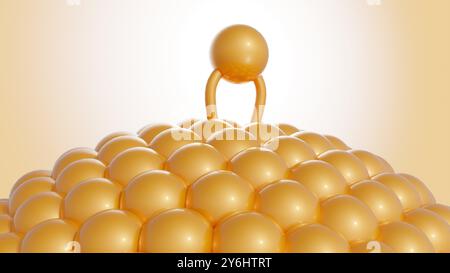 Rendu 3D d'une vue rapprochée d'un liposome constitué d'une bicouche lipidique. Banque D'Images