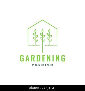 jardin maison botanique logo design vecteur simple Illustration de Vecteur