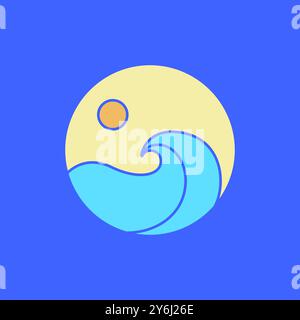 vecteur de conception de logo coloré des vagues de beauté de l'océan Illustration de Vecteur
