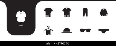 kit de mode set vecteur de conception d'icône Illustration de Vecteur