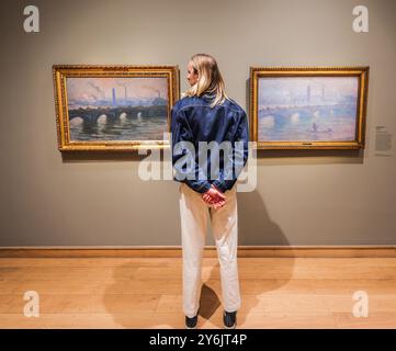 courtauld Gallery, Londres, Royaume-Uni. 26 septembre 2024. La Courtauld Gallery dévoile la toute première exposition britannique consacrée aux peintures impressionnistes de Londo de Claude Monet. Avec des vues de la Tamise, qui seront vues ensemble pour la première fois au Royaume-Uni, la Courtauld Gallery à Londres, du 27 septembre au 19 janvier 2025.Paul Quezada-Neiman/Alamy Live News Credit : Paul Quezada-Neiman/Alamy Live News Banque D'Images
