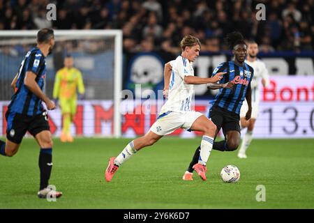 Paz Nico de Como Calcio lors du match de football italien Serie A entre IAtalanta BC et Calcio Como le 24 septembre 2024 au stade Gewiss de Bergame, Italie Banque D'Images