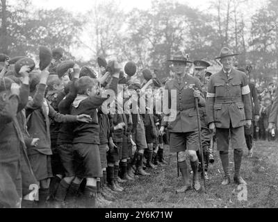 Rassemblement des Boy Scouts à l'Alexandra Palace Prince of Wales and the Boys 7 octobre 1922 Banque D'Images