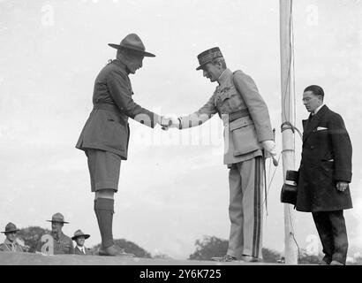 Rassemblement des Scouts au Palais Alexandra. Le général de la Panouse et le chef scout, Sir Robert Baden-Powell. 7 octobre 1922 Banque D'Images