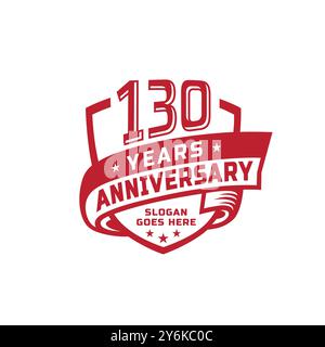 modèle de conception de célébration d'anniversaire de 130 ans. logo du 130e anniversaire. Vecteur et illustration. Illustration de Vecteur