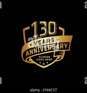 modèle de conception de célébration d'anniversaire de 130 ans. logo du 130e anniversaire. Vecteur et illustration. Illustration de Vecteur