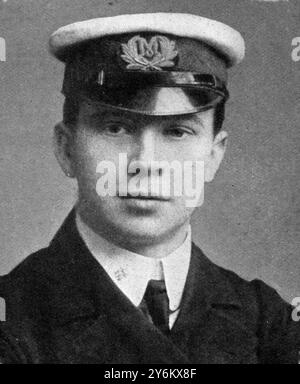 À bord du 'Titanic' dans la Grande catastrophe : passagers notables. M. Jack Phillips, opérateur sans fil sur le Titanic. 20 avril 1912 Banque D'Images