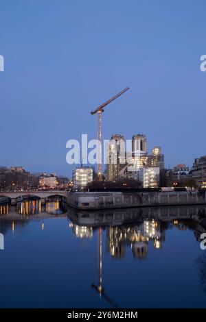 France, Paris, 75, 4ème arrondissement, ile de la Cité, site de restauration de notre-Dame. Banque D'Images
