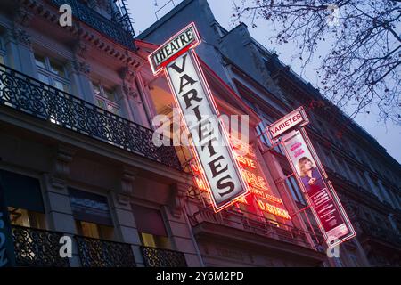 France, Paris, 75, 2e arrondissement, BD Montmartre, théâtre des variétés. Banque D'Images