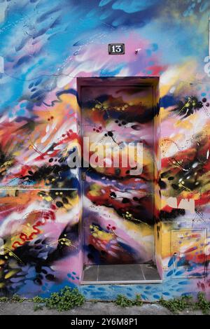 France, Paris, 75, 13 eme ARRT, la Butte aux Cailles, Rue Alphan, Street Banque D'Images