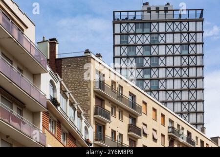France, Paris, 75, 13ème ARRT, place d'Italie, immeubles d'habitation. Banque D'Images