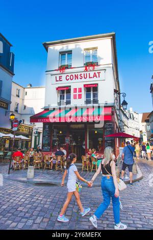 France, Paris, le consulat, restaurant à Montmartre Banque D'Images