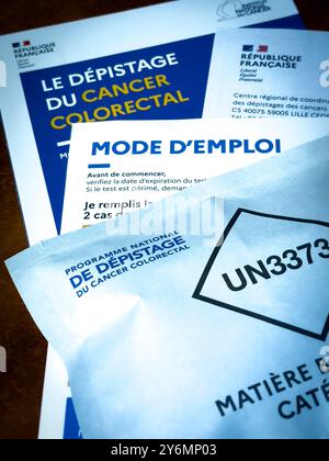 Campagne de dépistage du cancer colorectal. Banque D'Images