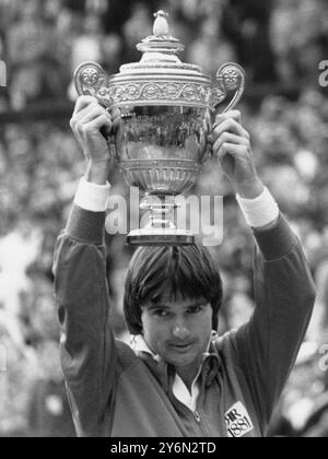 Jimmy Connors Wimbledon Tennis Open Champion hommes célibataires 1982 Banque D'Images