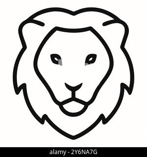 Icône de ligne de lion. Signe animal simple isolé sur fond. Illustration vectorielle pour logo, web, application mobile Illustration de Vecteur