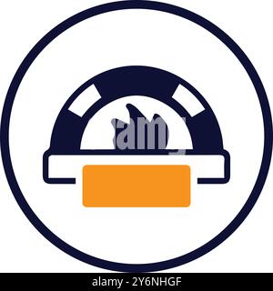 feu, lieu, maison, cheminée, cheminée avec icône de feu brûlant Illustration de Vecteur