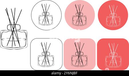 icône de vecteur de diffuseur d'arôme définie en couleur noire. Illustration de Vecteur