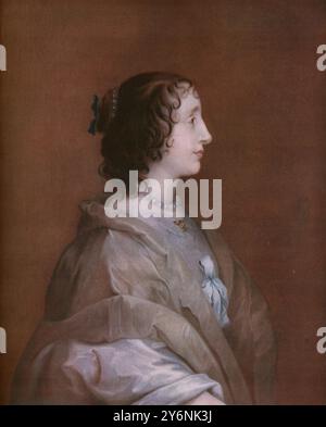 La reine Henrietta Maria peinte par Vandyk pour aider un sculpteur. Un des trois portraits de l'épouse de Charles le premier, exécuté pour le Bernin pour faire un buste à partir de juin 1939 ©2004 Topfoto Henrietta Maria anglaise (née en France) épouse de Charles II d'Angleterre ; fille d'Henri IV de France  1609-1669 Banque D'Images