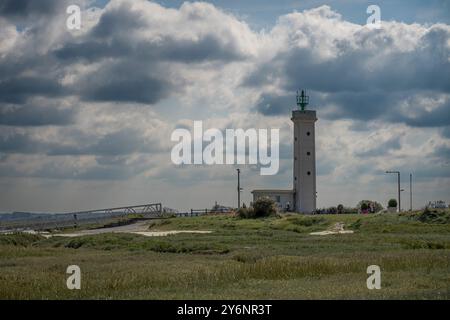 Le Hourdel, France - 09 17 2024 : vue sur le phare du Hourdel Banque D'Images