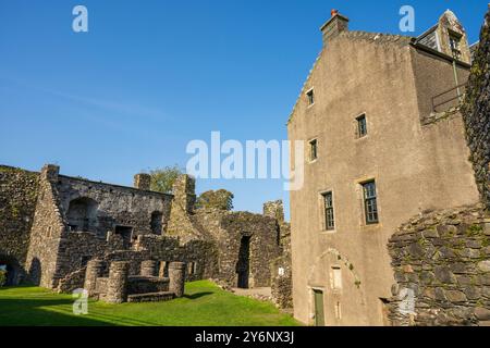 Château et chapelle de Dunstaffnage, près d'Oban, Argyll et Bute, Écosse, Royaume-Uni Banque D'Images