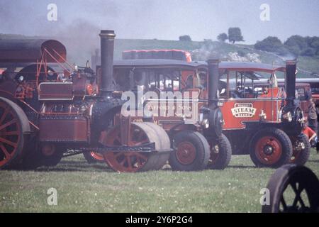 Un rassemblement à vapeur a eu lieu près d'Ashbourne, Derbyshire, en 1992 Banque D'Images