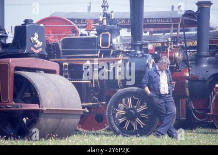 Un rassemblement à vapeur a eu lieu près d'Ashbourne, Derbyshire, en 1992 Banque D'Images