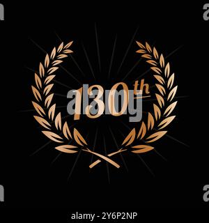 modèle de conception de célébration d'anniversaire de 130 ans. logo du 130e anniversaire. Vecteur et illustration. Illustration de Vecteur