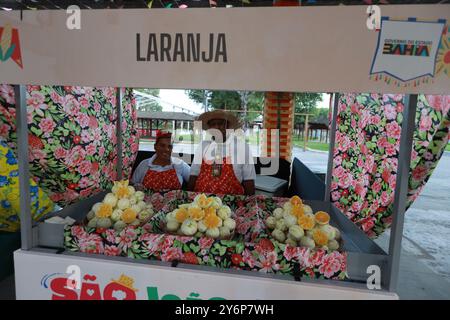 salvador, bahia, brésil - 28 mai 2024 : Quadria Junina se produit lors de la célébration des festivités de Sao Joao dans la ville de Salvador. Banque D'Images