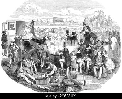 Visite officielle du tsar Nicolas Ier de Russie en Grande-Bretagne, 1844. Pique-nique aux courses d'Ascot Banque D'Images