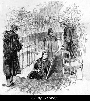 L'affaire Ardlamont - scène à la haute Cour de justice . Édimbourg : Alfred Monson quitte le tribunal le meurtre d'Ardlamont (également connu sous le nom de mystère Ardlamont et de l'affaire Monson, qui a eu lieu à Argyll, en Écosse, le 10 août 1893, a donné lieu à deux procès de haut niveau : un procès pour meurtre à Édimbourg (HM Advocate v Monson), et un procès pour diffamation à Londres (Monson v Tussauds Ltd) l'année suivante. Alfred John Monson a reçu le verdict écossais de «non prouvé» dans son procès à la haute Cour de justice pour le meurtre de Cecil Hambrough. Puis, en 1894, il poursuit Madame Tussauds pour Li Banque D'Images