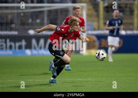 Muenchen, Deutschland. 25 septembre 2024. Nick Elias Meier (Hannover 96 II, #20). GER, TSV 1860 Muenchen gegen Hannover 96 II U23, Fussball, 3. Bundesliga, 7. Spieltag, saison 2024/2025, 25.09.2024. (LA RÉGLEMENTATION DFB DU DFL INTERDIT TOUTE UTILISATION DE PHOTOGRAPHIES COMME SÉQUENCES D'IMAGES ET/OU QUASI-VIDÉO). Foto : Eibner-Pressefoto/Heike Feiner crédit : dpa/Alamy Live News Banque D'Images