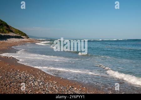 Plage des Alcyons, Guethary, pays Basque, Pyrénées-Atlantiques (64), Nouvelle-Aquitaine, France Banque D'Images